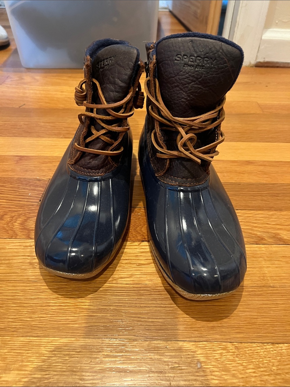 Sperry Navy and Brown Waterproof Lace-Up Boots